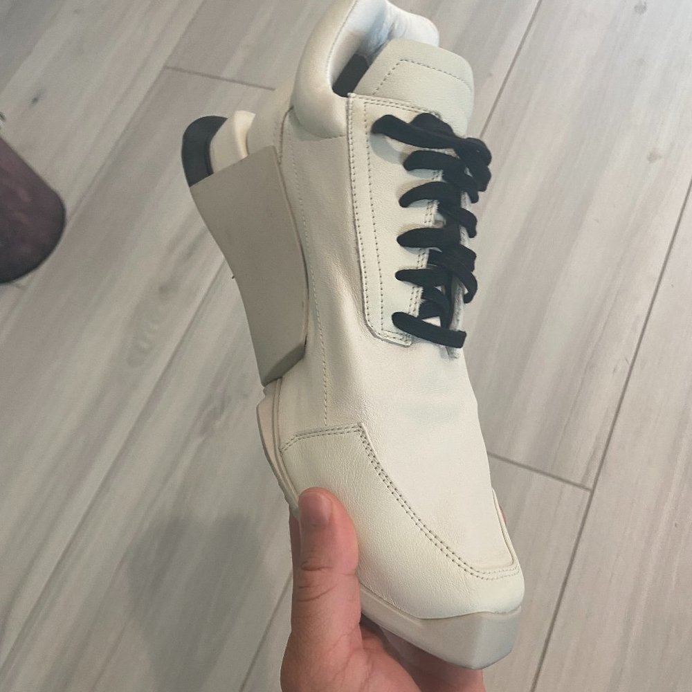 RICK OWENS X ADIDAS 2017 Level Runner Low Milk Sneakers MENS US 7.5